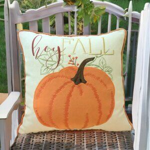 Pumpkin Pillow Cover Fall Decor Thanksgiving Cottage Farmhouse Throw Case Accent
